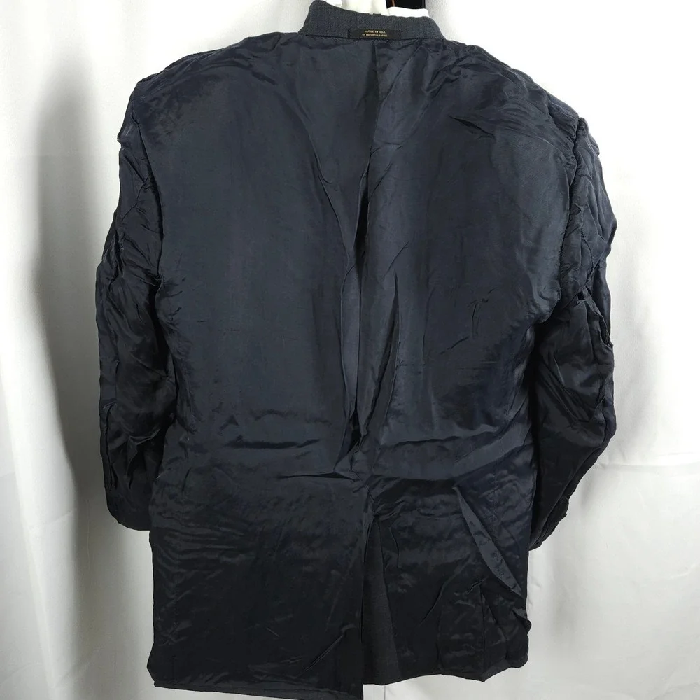 Hart‎ Schaffner Marx Men's Navy Plaid Wool Sport Coat Blazer 40R